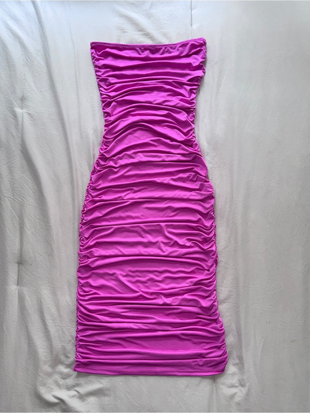 Sincerely Jules US Small Hot Pink Bodycon Strapless Midi Dress